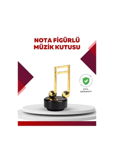 Altın Nota Temalı Müzik Kutusu Müzikli Hediyelik