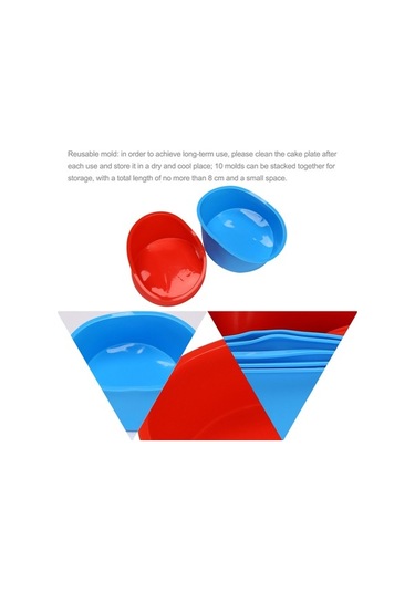 Ulzyvf Silikon Pişirme Tepsisi Mutfak Pişirme Mavi&kırmızı 4 Adet 10 İnç Kalıp Kabı Kırmızı - Mavi