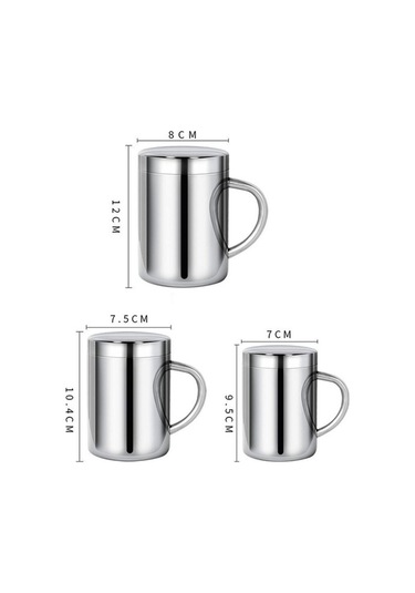 Pazly Cbtx 304 Çift Yalıtım Kahve Bardağı, Paslanmaz Çelik, 200 Ml, Kapaklı, Dayanıklı Gümüş