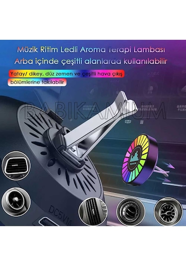 Rgb Sese Duyarlı Ritim Animasyonlu Müzik Ekolayzer 22 Ledli Şarjlı Kokulu Led Disk