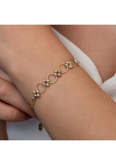 Gümüş Renkli Halka Dorika Kadın Bileklik Gümüş