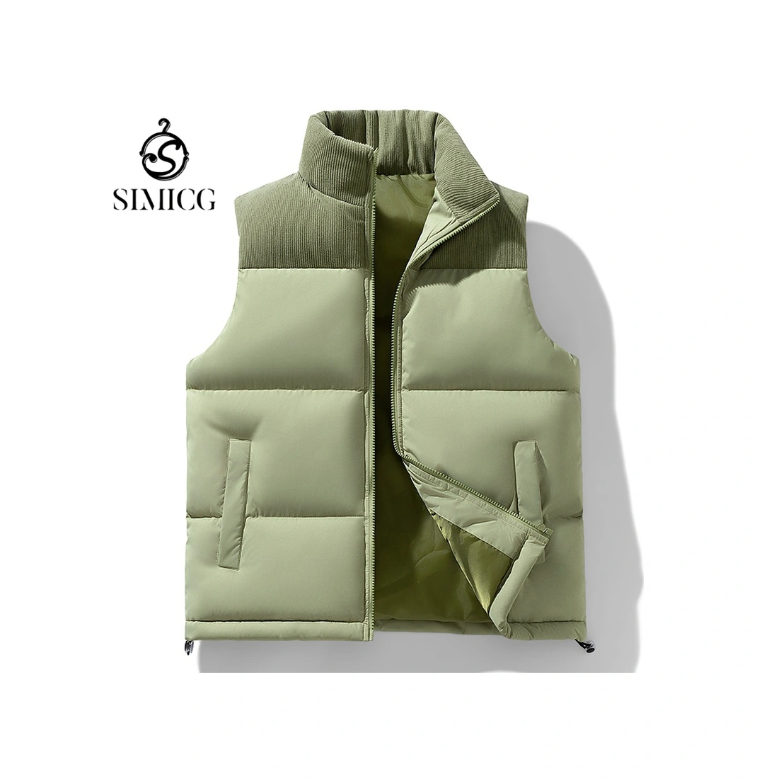 Sonbahar Ve Kış Erkek Aşağı Yelek Kalın Yelek Ceket Erkek Çift Gevşek Ekmek Yelek Yeşil