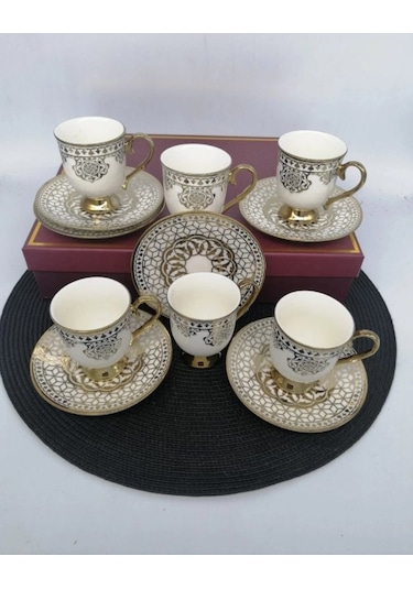 Şnr 101881 Kahve Fincanı Eliza 6'lı Beyaz