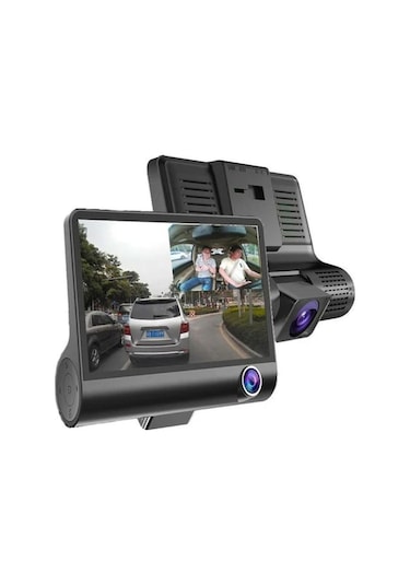 Üçlü Kamera Ön/arka/iç Araba Dashcam, 1080p Full Hd, Park Modu, G-sensor, Sürekli Kayıt