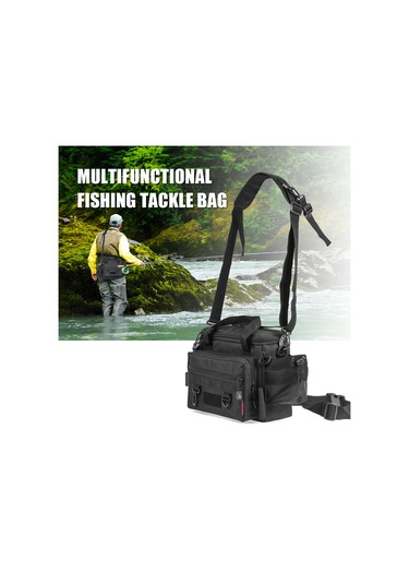 Su Geçirmez Balıkçılık Çanta Büyük Kapasiteli Çok Fonksiyonlu,siyah