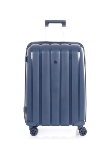 Mçs Bavul Orta Ve Kabin 2li Set Kırılmaz Silikon Valiz V305 Laci Lacivert