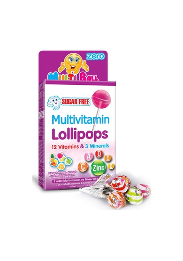 Multiball Şekersiz Multivatamin Lolipops