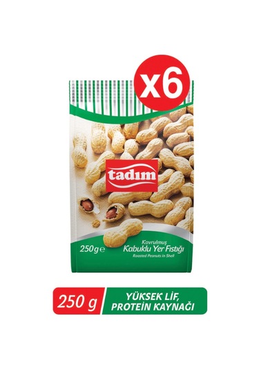 Tadım Kavrulmuş Kabuklu Yer Fıstığı 6 x 250 G