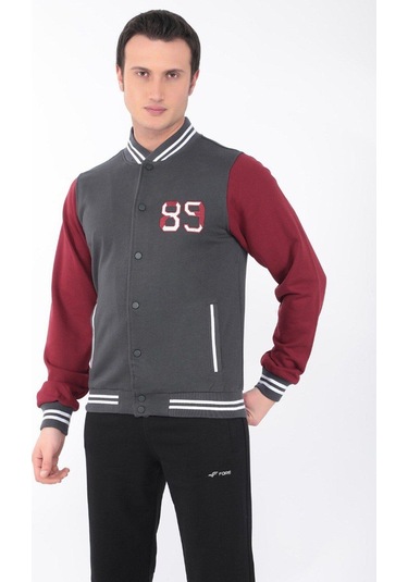 Erkek Kolej Ceket 3 Iplik Içi Fileli Kolej Ceket Antramelaj Bordo