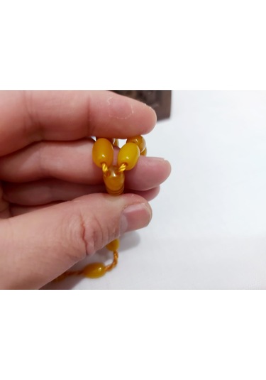 Soma Tesbih Çubuk Malzemeden Yapılma Hareli Sıkma Kehribr Tesbih Ölçü7,5x10.5