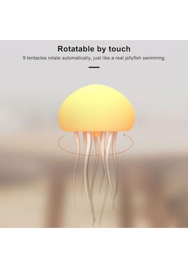 Geeksen Led Deniz İçgazi Budaklı Dinamik Renk Değişimli Dokunmatik Sesli Kontrollü Şarjlı Gece Lambası Beyaz