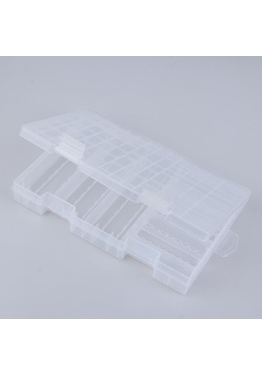 Jms Yerleştirilen 100 Adet Aaa Aa Pil Tutucu İçin Süper Hacimli Plastik Pil Saklama Kutusu Şeffaf