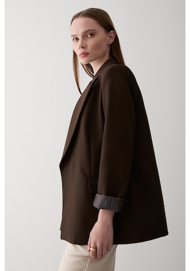 Kahverengi Blazer Ceket - 7560 Kahverengi