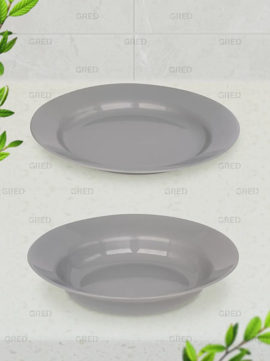 Gred Plastik Çok Kullanımlık Yemek Takımı Seti 283212549 Gri