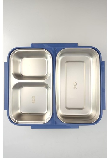 Digithome Bölmeli Çelik Hazneli Yemek Taşıma Ve Saklama Kabı İş Ofis Okul İçin 25 Cm Mavi - Yk1392 C320.025