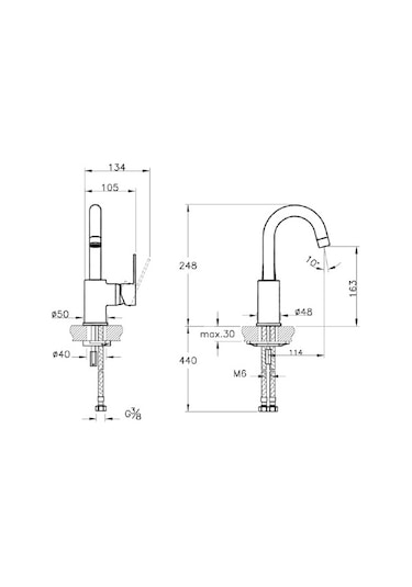 Punto Squa A42588 Lavabo Bataryası Yuksek Doner Borulu A42588