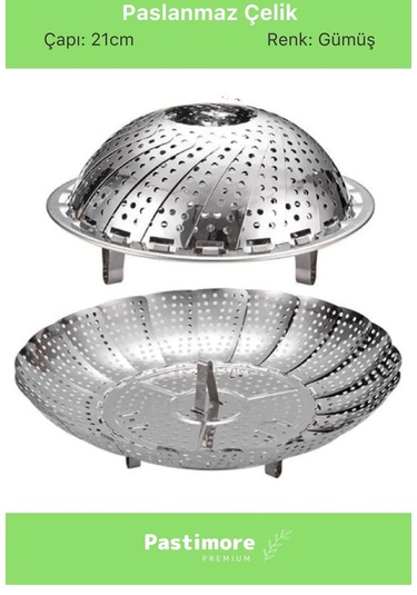 Özel Üretim Yüksek Kaliteli Ayarlanabilir Katlanabilir Paslanmaz Çelik Buharda Pişirme Sepeti