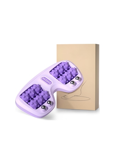 Geeroyoo Mor Ayak Tabanı Fasya Gerginliği Ve Ağrısı Alıcı Masaž Aleti - Dairesel Hareketli, Her Zaman Ve Her Yerde Kullanın, Ana Ağrı Noktalarını Tamamen Kapsar Mor