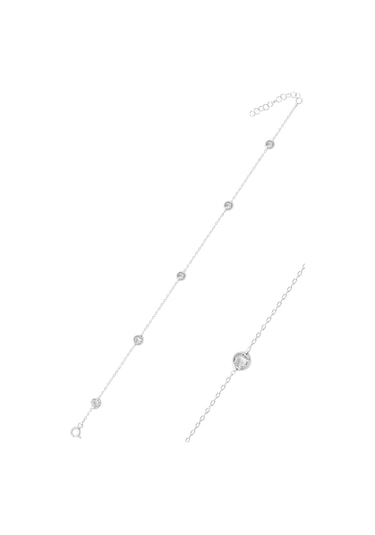 Söğütlü Silver Gümüş Rodyumlu Zirkon Tek Sıra Taşlı Bileklik