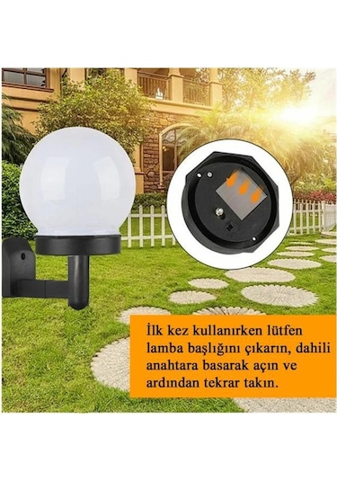 Şahnet Solar Bahçe Lambası Beyaz - Güneş Enerjili Duvar Armatür 3 Adet