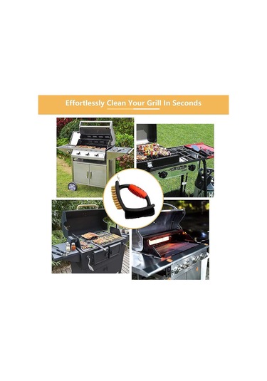 Izgara Fırçası Temizleme Fırçası Barbekü Temizleme Fırçası Açık Hava Izgarası İçin Çok Amaçlı Pirinç Kıllı Ovma Pedi Ve Kazıyıcı İle