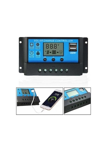 Solar 30 A Dijital Güneş Paneli 12 V 24 V Akü Şarj Kontrol Cihazı