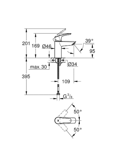 Grohe Eurosmart Tek Kumandalı Lavabo Bataryası S - Boyut - 32467003 Krom