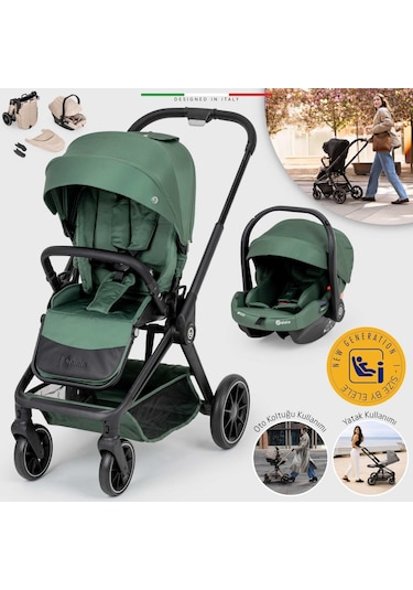 Elele Firenze Travel Sistem Bebek Arabası Yeşil