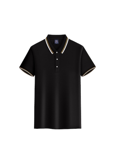Polo Gömlek İş Kıyafetleri Özel Yazlık Kurumsal İş Kıyafetleri Kısa Kollu Siyah