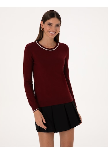 Pierre Cardin Kadın Vişne Kazak /triko 50315910-vr223 Vişne