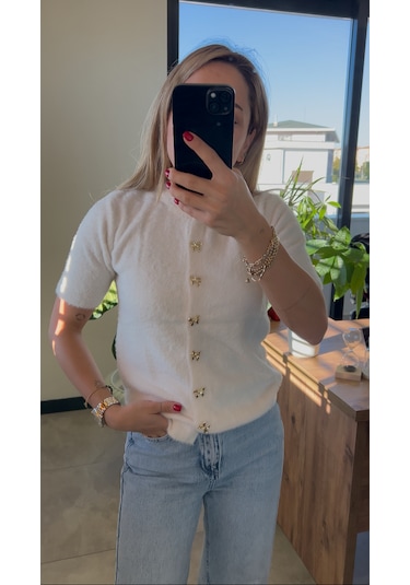 Elif Tarakçı Butik Beyaz Yumoş Ceket Beyaz