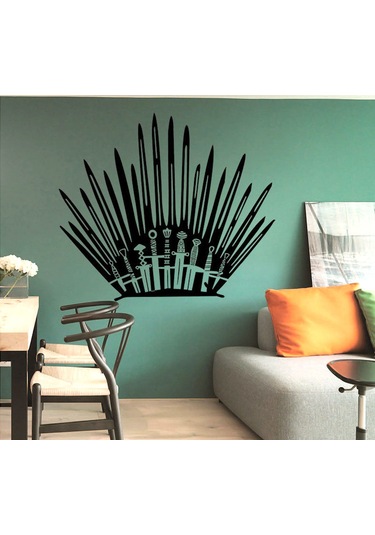 Demir Taht Game Of Thrones Anime Duvar Stickerı Çıkarılabilir Duvar Kağıdı Ev Dekorasyonu Çok Renkli