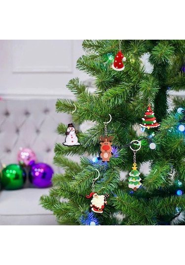 Çocuklar İçin 24 Parça Reçine Anahtarlık Dekorlu Noel Advent Takvimi