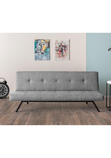 Pafu Zola Üçlü Yataklı Koltuk - Açık Gri Keten Açık Gri