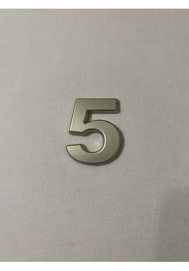 5 Beş Numara Yapışkanlı Daire Bina Villa Kapı Numarası Sarı Gold 4 Cmx5cm No:5 Plastik