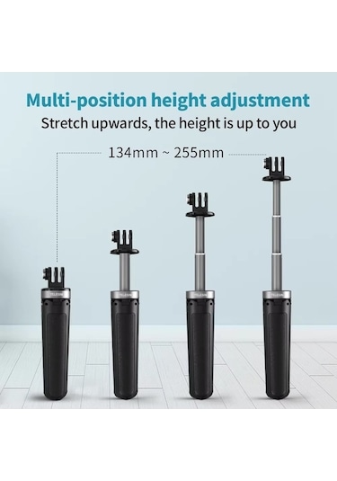 Tongxida Mini Spor Kamerası İçin Telesın Evrensel Masaüstü Selfie Tripod, 13.4-25.5cm Ayarlanabilir