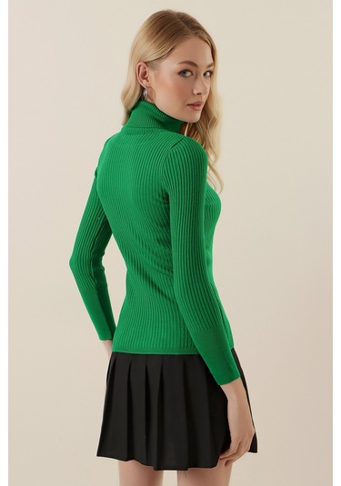 Bigdart 10311 Balıkçı Yaka Triko Kazak - D.yeşil 001