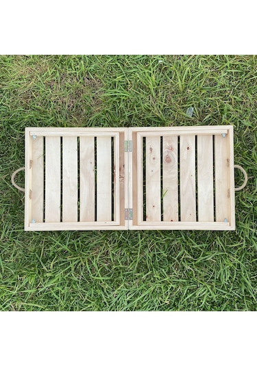 Katlanabilen Ahşap Piknik Masası - Kamp Masası - Yemek Masası - p Ahşap