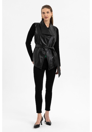 Siyah Zoe Kadın Hakiki Deri Kaban-siyah Siyah