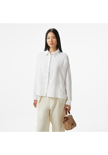 Nautica Kadın Beyaz Oversize Fit Gömlek Düz 55w072t Beyaz
