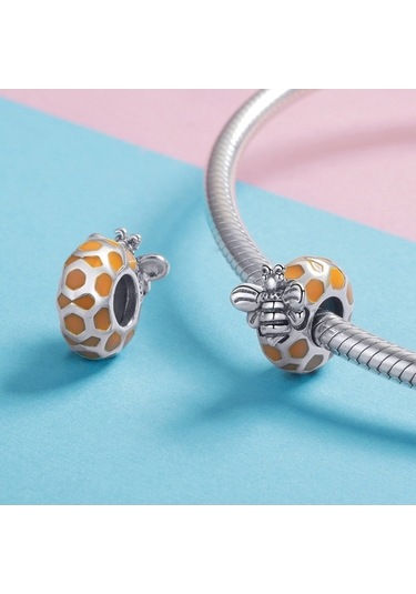 Fastbuy S925 Ayar Gümüş Arı Boncuk Dıy Bilezik Kolye Aksesuarları Çok Renkli Takı El Yapımı Çok Renkli