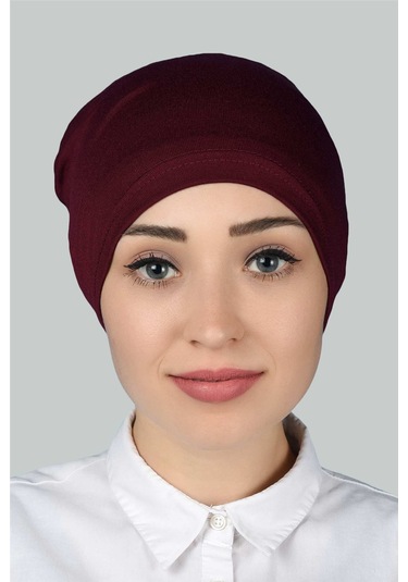 Altobeh Hazır Pratik Geçmeli Lastikli Tesettür Bone - Bordo