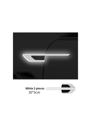 Beyaz 2 Adet/takım Araba Yansıtıcı Oto Kamyon Güvenlik Uyarı Bandı Araba Kapı Koruyucu Tampon Anti-çarpışma Şeritleri Güvenli Reflektör