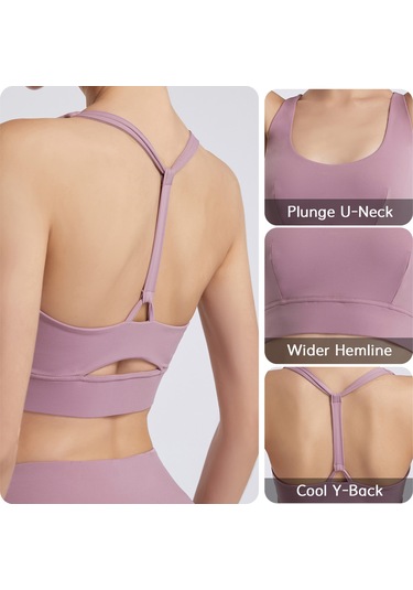 Ximistore9 Kadın Spor Büstiyeri - Kolluklu, Çıkarılabilir Pad, Yoğunluklu, Casual Stili, Siyah Fsp1962-6 Açık Pembe