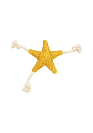 Pet Comfort İpli Yıldız Köpek Oyuncağı Sarı Ø25cm, 40cm
