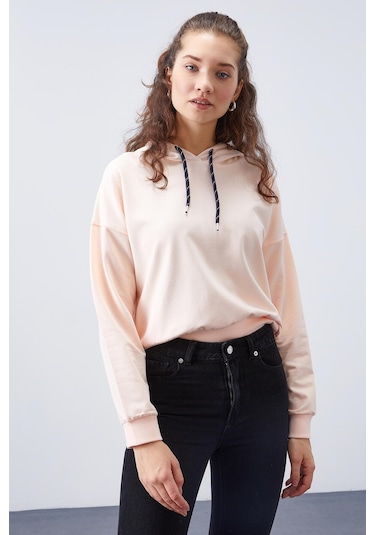 Tommy Life Somon Uzun Kol Rahat Form Kapüşonlu Kadın Sweatshirt - 97115 Somon Tommy Life Somon Uzun Kol Rahat Form Kapüşonlu Kadın Sweatshirt - 97115 Somon