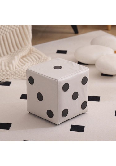 Suntek Zar Küp Osmanlı Kübik Ayak Taburesi Beyaz-s-kumaş Beyaz S Kumaş