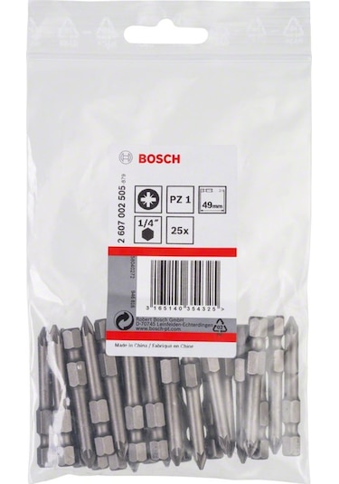 Bosch Extra Hard PZ 1x49 mm 25'li Vidalama Ucu - 2607002505
