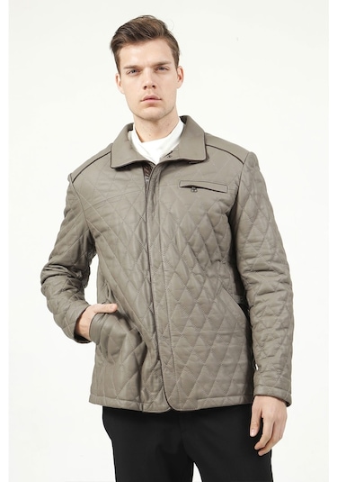 Dericlub E-1012 Gummy Gerçek Deri Erkek Kaban-Vizon