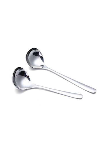 Lichen 304 Paslanmaz Çelik İçme Kaşığı, Yulaf Lapası Kaşığı, Gümüş